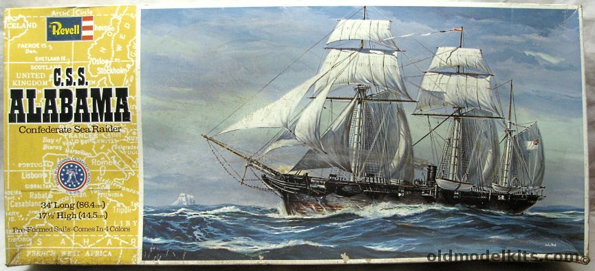 Revell 1/96 CSS Alabama Confederate Sea Raider With Sails, H392 plastic model kit